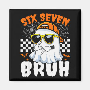 Bruh 67 Halloween Rolig Sex Sju Meme Brainrot Spök Magnet
