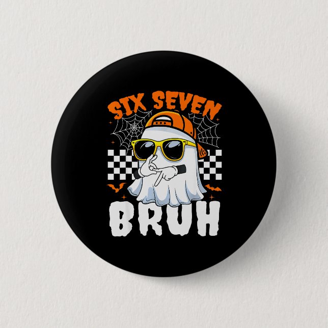 Bruh 67 Halloween Rolig Six Seven Meme Brainrot Sp Knapp (Framsida)