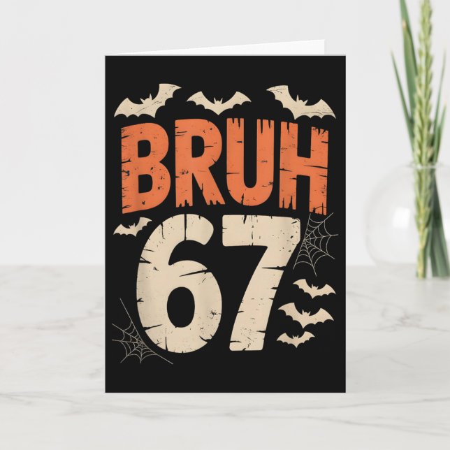 Bruh 67 Meme Halloween  Kort (Framsida)
