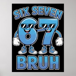 Bruh 67 Meme Rolig Retro Skript Slang Kläder Poster