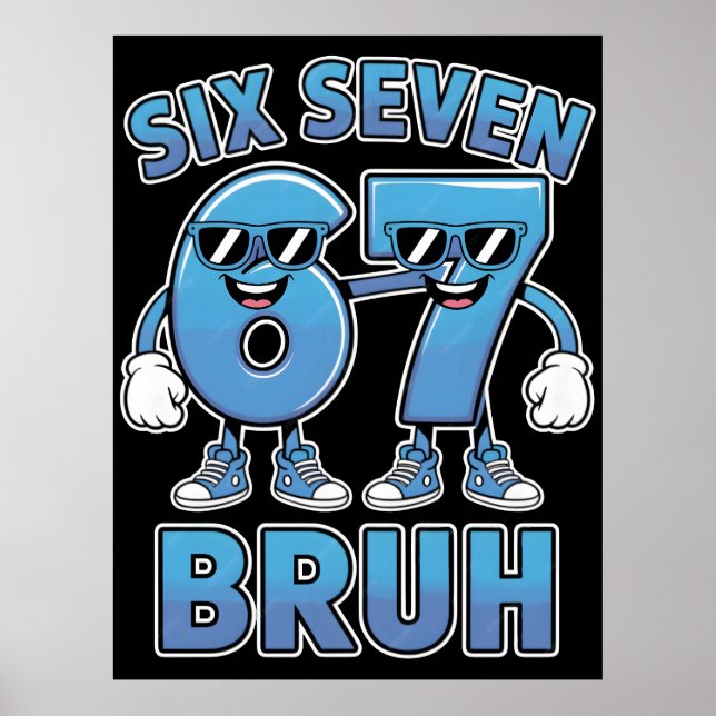 Bruh 67 Meme Rolig Retro Skript Slang Kläder Poster (Framsidan)