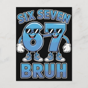 Bruh 67 Meme Rolig Retro Skript Slang Kläder Vykort