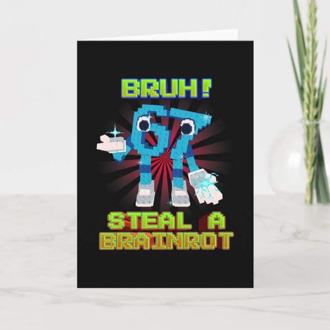 Bruh 67 Sex Sju 6-7 Roligt Brainrot Meme För Barn Kort (Framsida)
