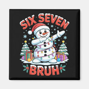 Bruh 67 Sex Sju Snömannen Dabbar Jul Tröjor Magnet