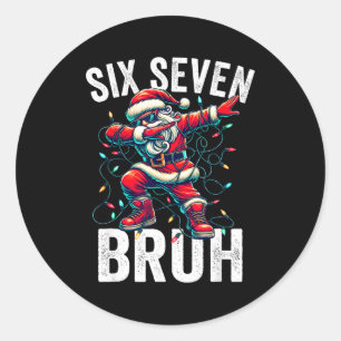 Bruh 67 Sex Sju Tomte Dabba Jul Meme Pojke Runt Klistermärke