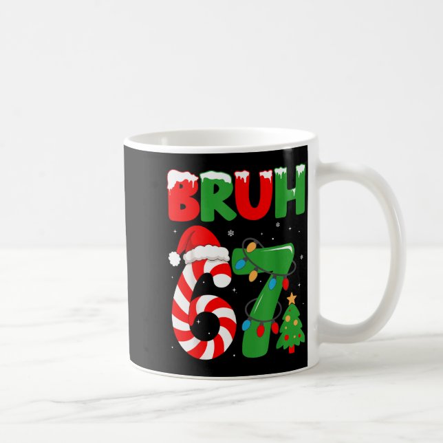 Bruh 67 Six Seven 6 7 Meme Christmas Funny Gen Alp Kaffemugg (Höger)
