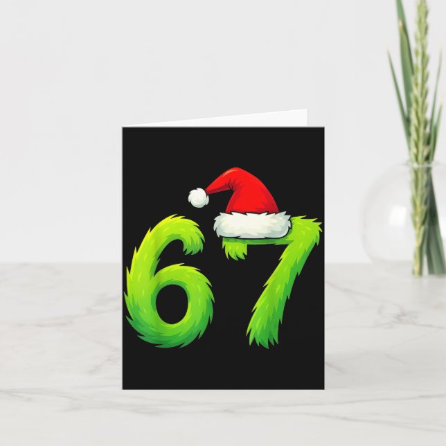 Bruh 67 Six Seven 6 7 Meme Christmas Funny  Kort (Framsida)
