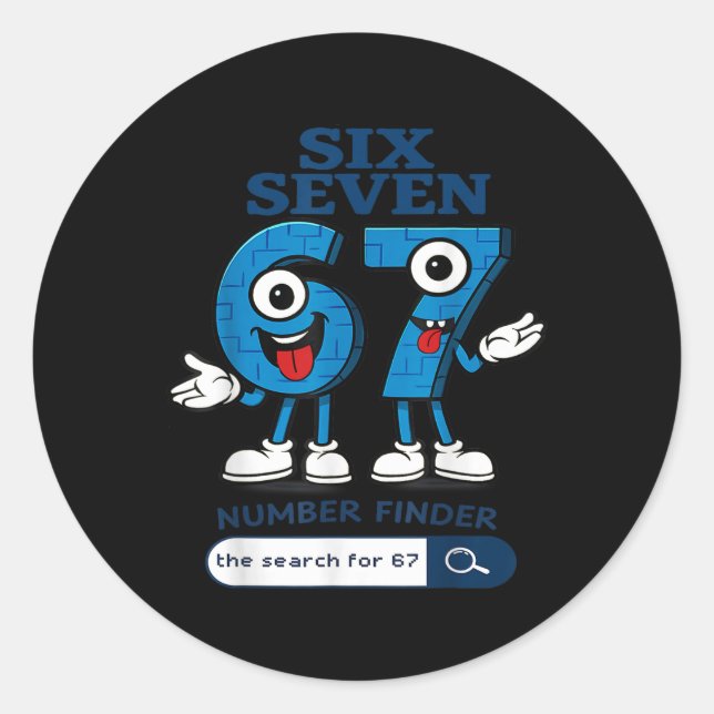 Bruh 67 Six Seven 6-7 Talian Brainrot Meme For Kid Runt Klistermärke (Framsida)