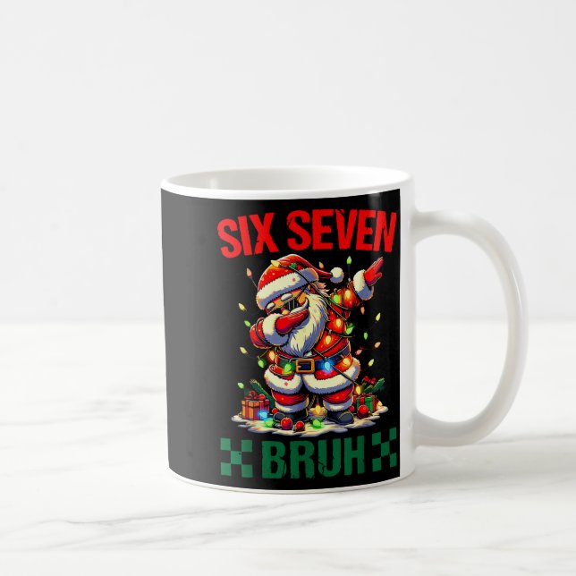 Bruh 67 Six Seven Funny Christmas Santa Claus 6 7  Kaffemugg (Höger)