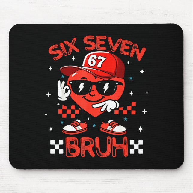 Bruh 67 Six Seven Meme Dab Heart Boys Kids Valenti Musmatta (Framsidan)