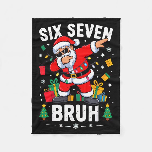 Bruh 67 Six Seven Santa Dabbing Christmas  Fleecefilt (Framsidan)