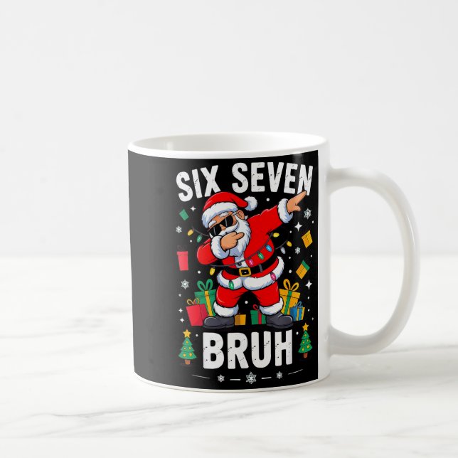 Bruh 67 Six Seven Santa Dabbing Christmas  Kaffemugg (Höger)