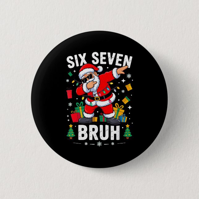 Bruh 67 Six Seven Santa Dabbing Christmas  Knapp (Framsida)