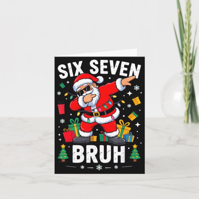 Bruh 67 Six Seven Santa Dabbing Christmas  Kort (Framsida)