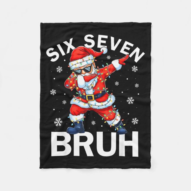 Bruh 67 Six Seven Santa Dabbing Christmas Meme Boy Fleecefilt (Framsidan)