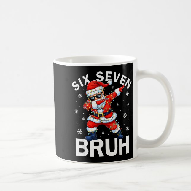 Bruh 67 Six Seven Santa Dabbing Christmas Meme Boy Kaffemugg (Höger)