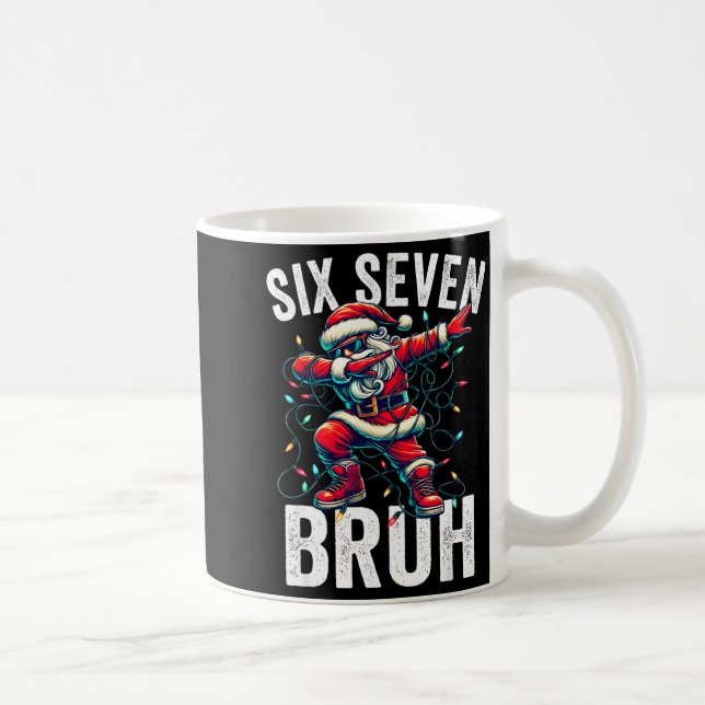 Bruh 67 Six Seven Santa Dabbing Christmas Meme Boy Kaffemugg (Höger)