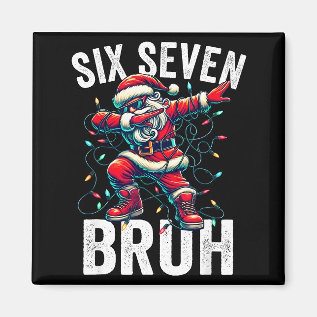 Bruh 67 Six Seven Santa Dabbing Christmas Meme Boy Magnet (Framsidan)