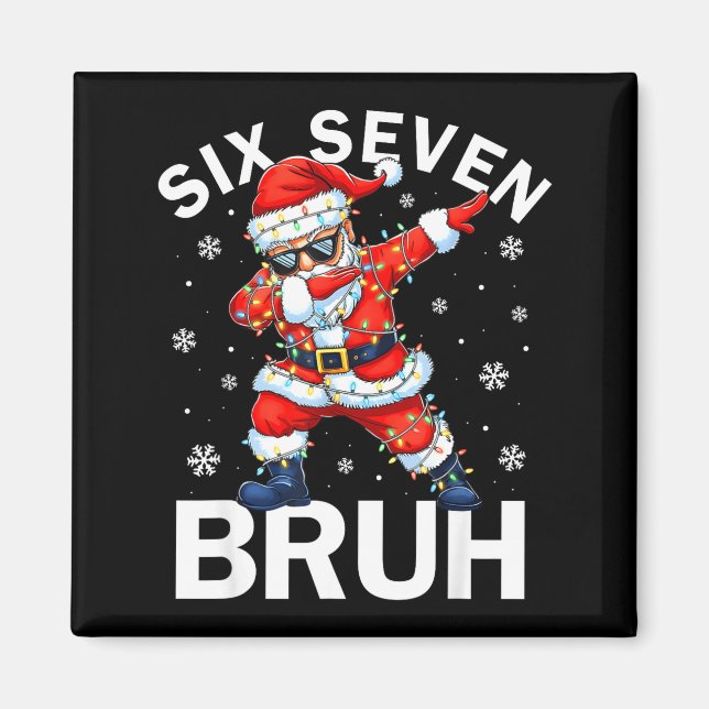 Bruh 67 Six Seven Santa Dabbing Christmas Meme Boy Magnet (Framsidan)
