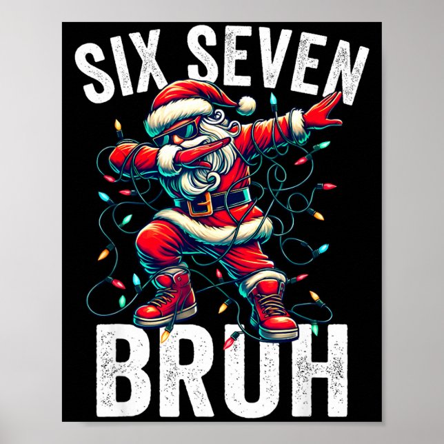Bruh 67 Six Seven Santa Dabbing Christmas Meme Boy Poster (Framsidan)