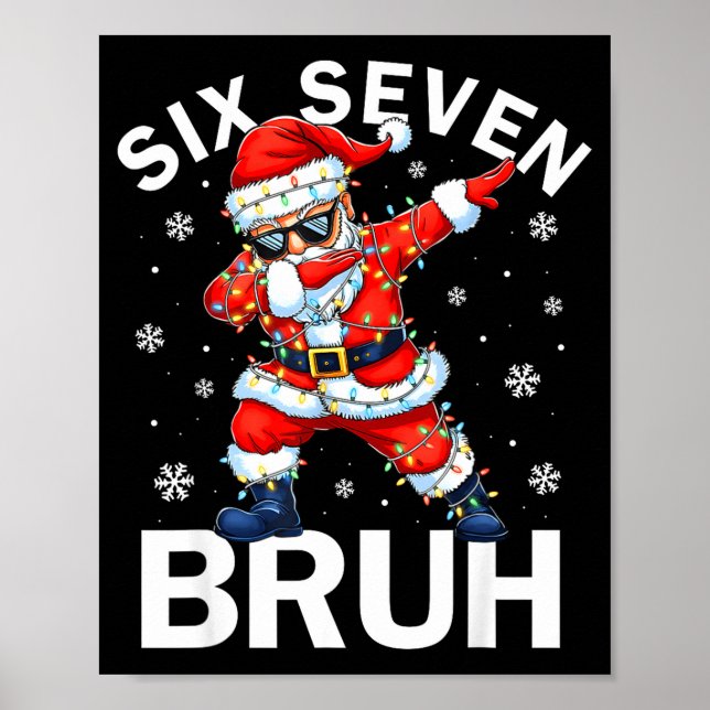 Bruh 67 Six Seven Santa Dabbing Christmas Meme Boy Poster (Framsidan)