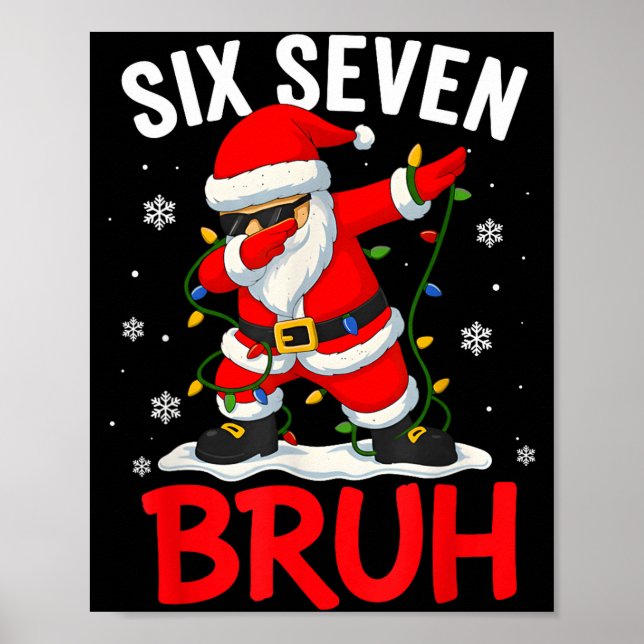Bruh 67 Six Seven Santa Dabbing Christmas Meme Boy Poster (Framsidan)