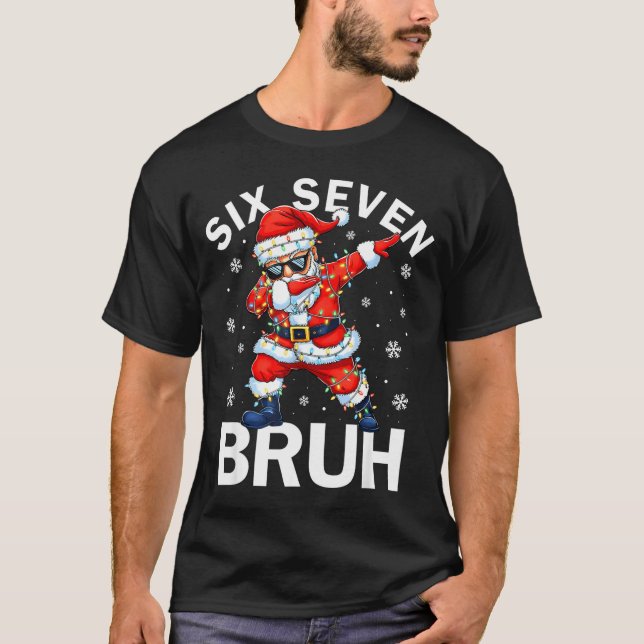 Bruh 67 Six Seven Santa Dabbing Christmas Meme Boy T Shirt (Framsida)