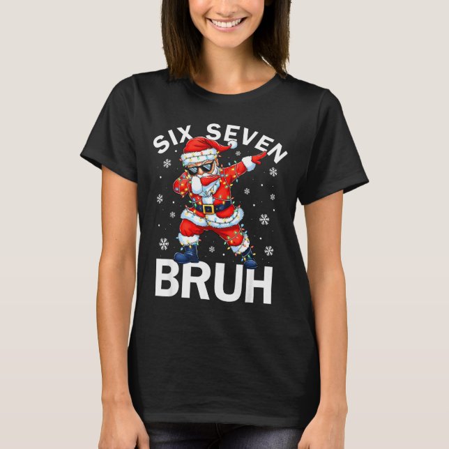 Bruh 67 Six Seven Santa Dabbing Christmas Meme Boy T Shirt (Framsida)