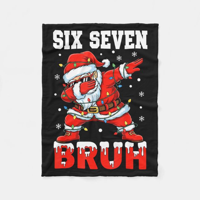 Bruh 67 Six Seven Santa Dabbing Christmas Men Boys Fleecefilt (Framsidan)