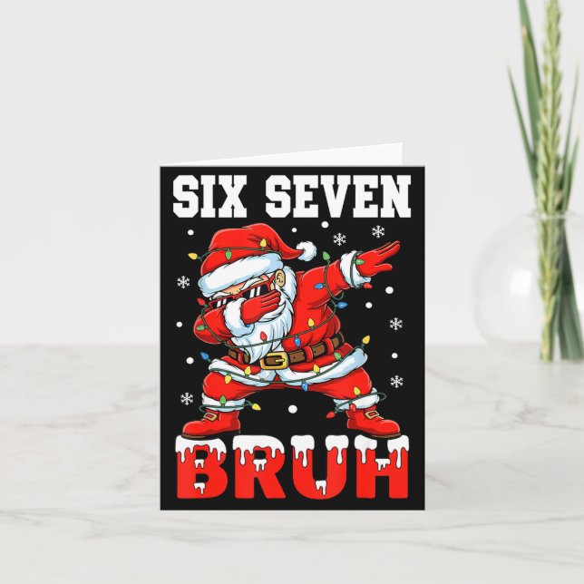 Bruh 67 Six Seven Santa Dabbing Christmas Men Boys Kort (Framsida)
