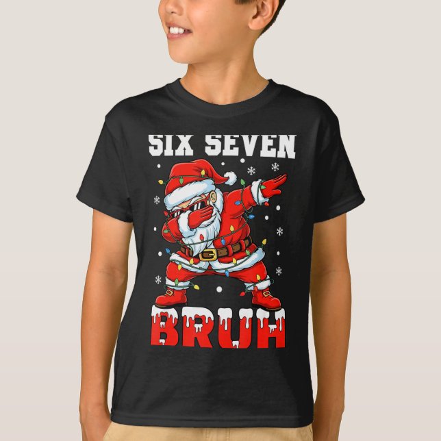 Bruh 67 Six Seven Santa Dabbing Christmas Men Boys T Shirt (Framsida)