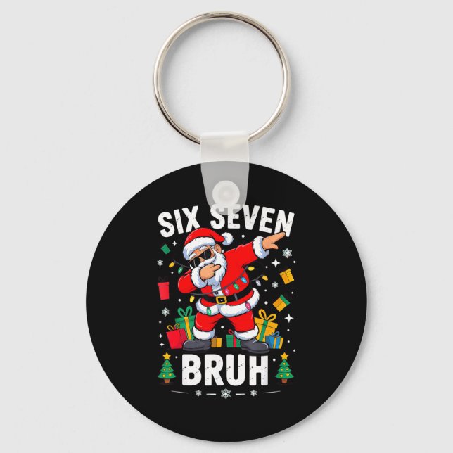 Bruh 67 Six Seven Santa Dabbing Christmas  Nyckelring (Framsida)