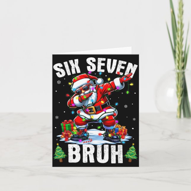 Bruh 67 Six Seven Santa Dabbing Christmas Shirts B Kort (Framsida)