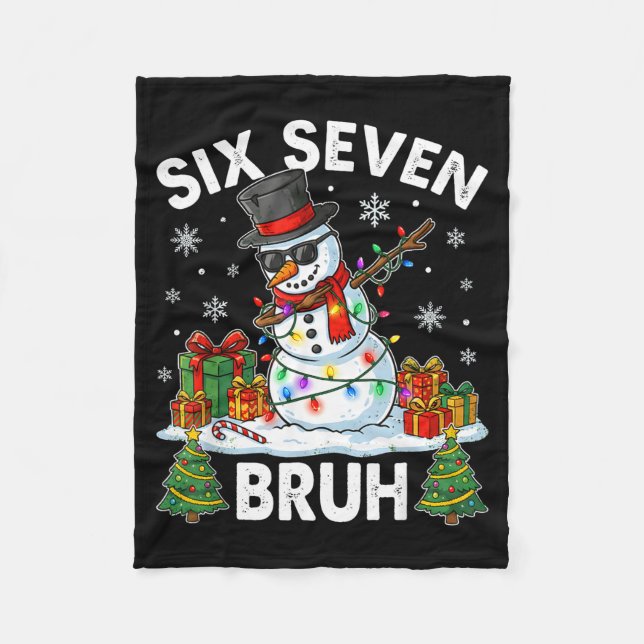 Bruh 67 Six Seven Snowman Dabbing Christmas 6 7 Bo Fleecefilt (Framsidan)