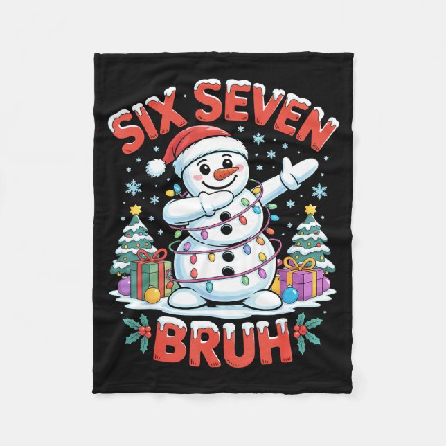 Bruh 67 Six Seven Snowman Dabbing Christmas Shirts Fleecefilt (Framsidan)