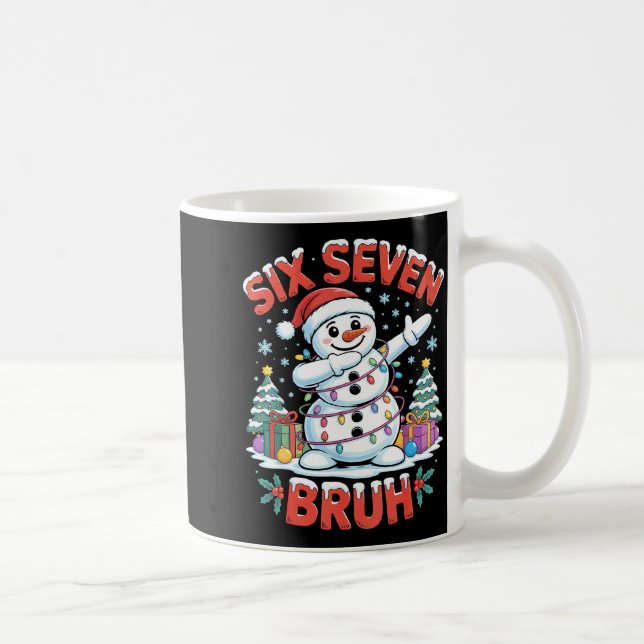 Bruh 67 Six Seven Snowman Dabbing Christmas Shirts Kaffemugg (Höger)