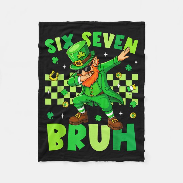Bruh 67 St. Patricks Day Leprechaun Six Seven 6 7  Fleecefilt (Framsidan)