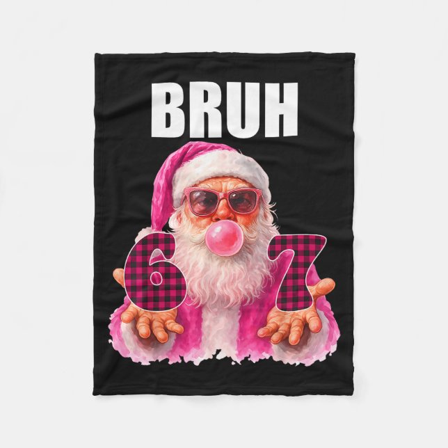 Bruh 67 Tomte Bubble Tuggummi Six Seven Meme Jul  Fleecefilt (Framsidan)