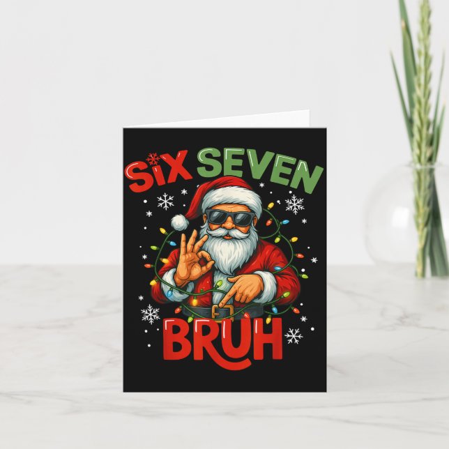 Bruh 6 7 Christmas 67 Santa Six Seven Christmas Bo Kort (Framsida)