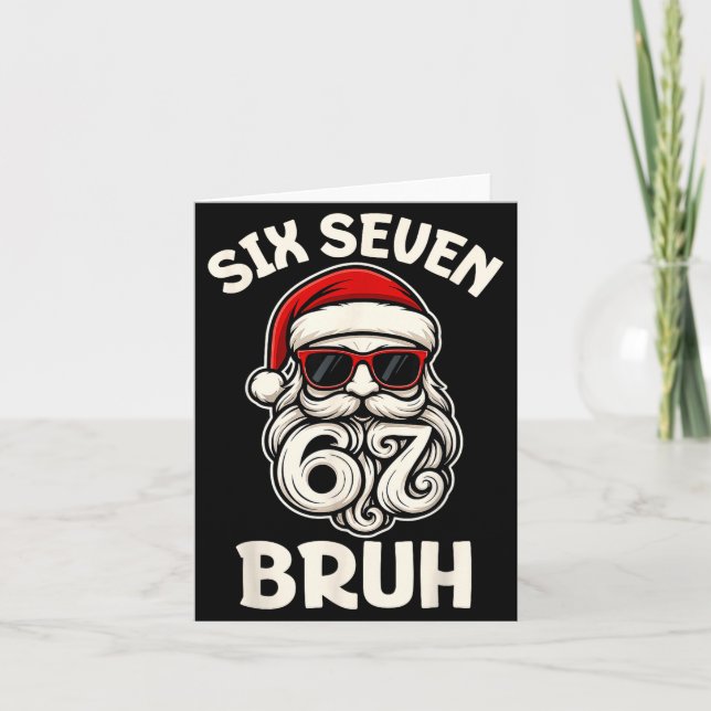 Bruh 6 7 Christmas 67 Santa Six Seven Christmas Bo Kort (Framsida)