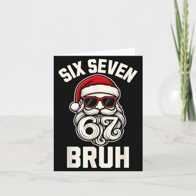 Bruh 6 7 Christmas 67 Santa Six Seven Christmas Bo Kort (Framsida)