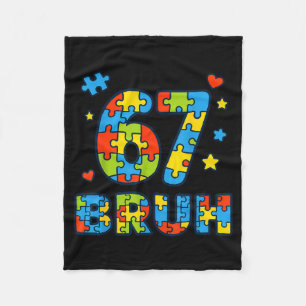 Bruh 6 7 Rolig Sex Sju Autism Medvetenhet Barn Tea Fleecefilt