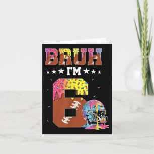 Bruh 6e Birthday Boy Ice Cream Drick 6 år Kort