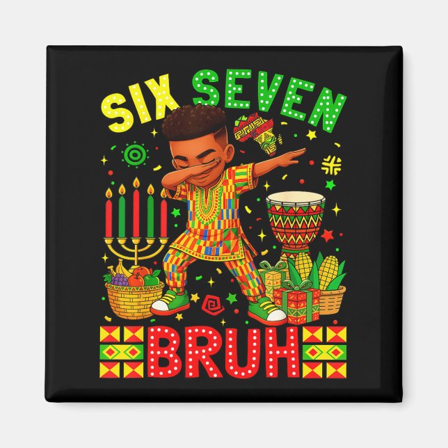 Bruh American Black History 67 Seven African Dabbi Magnet (Framsidan)