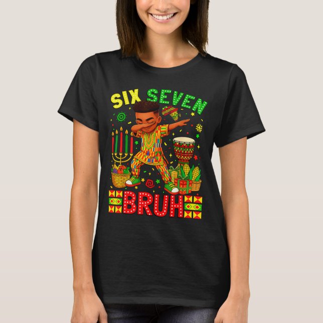 Bruh American Black History 67 Seven African Dabbi T Shirt (Framsida)