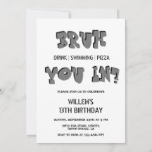 BRUH, är du med? Swimming Bassäng Party Boy Birthd