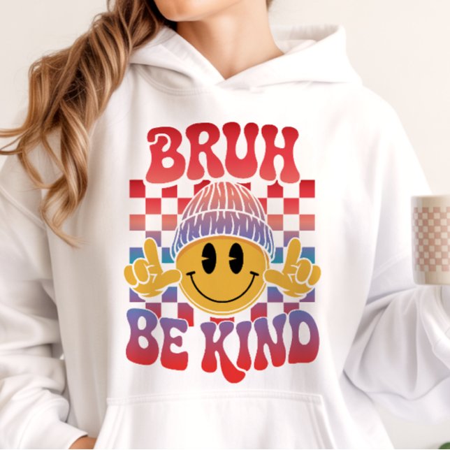Bruh Be Kind Glad Ansikte Beanie Röd Lila T Shirt (Skapare uppladdad)