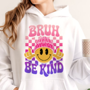 Bruh Be Kind Glad Ansikte Beanie Rosa Lila T Shirt