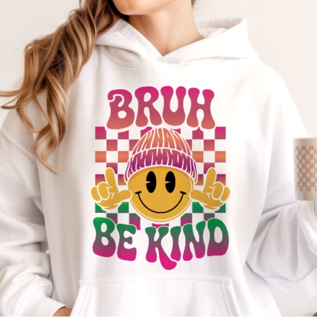 Bruh Be Kind Happy Face Beanie Magenta Grön T Shirt (Skapare uppladdad)