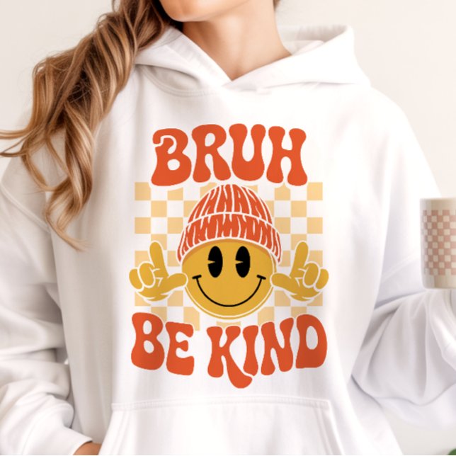 Bruh Be Kind Happy Face Beanie Orange T Shirt (Skapare uppladdad)